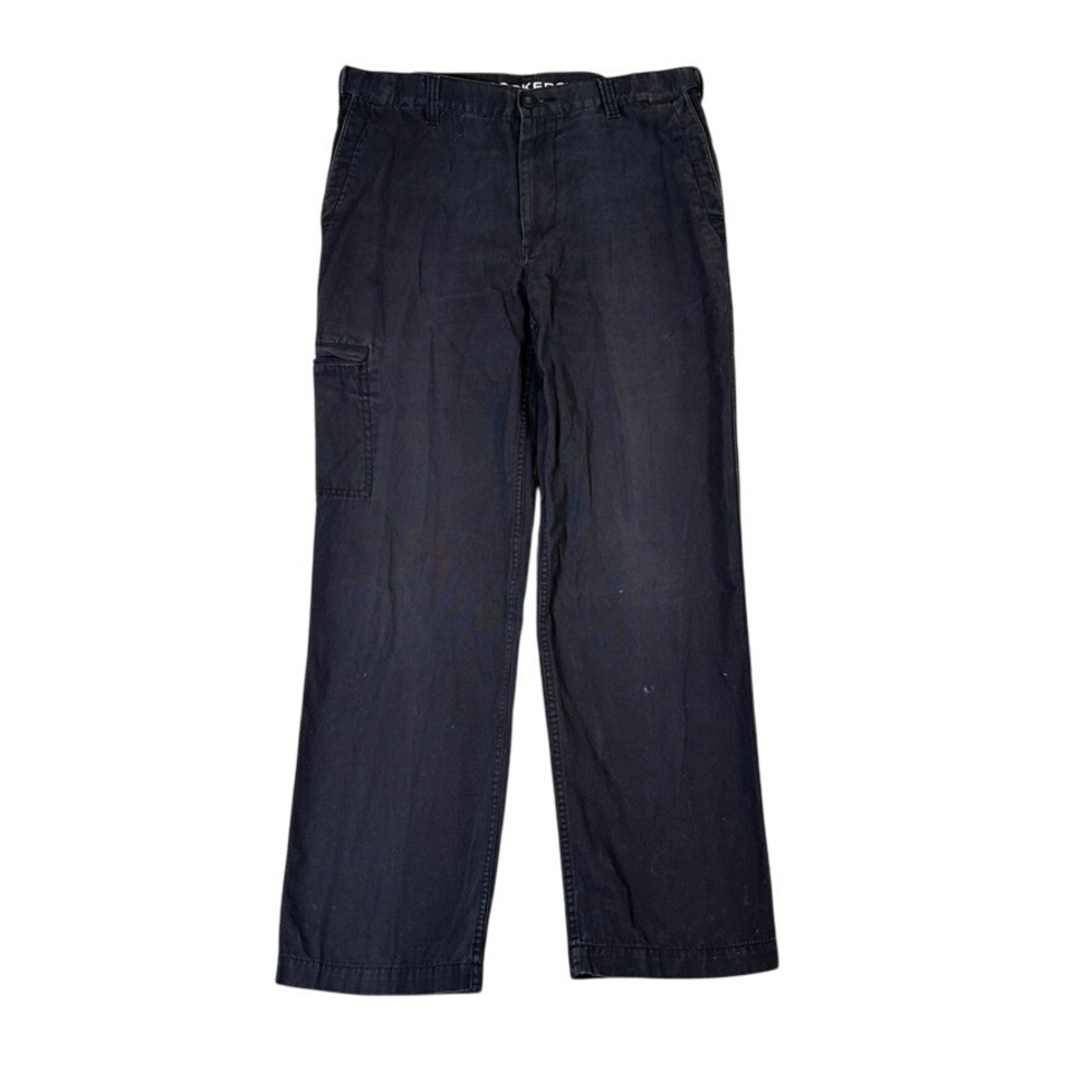 Dockers D3 Classic Cargo Pants Mens 34x31 Black Cotton Canvas Straight Leg Work